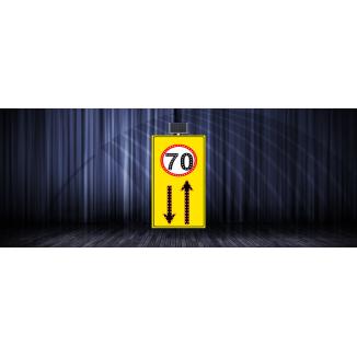 Hiz Limiti 70 Km/h Geliş Gidiş Yol Sarı Zemin 1000x2040mm